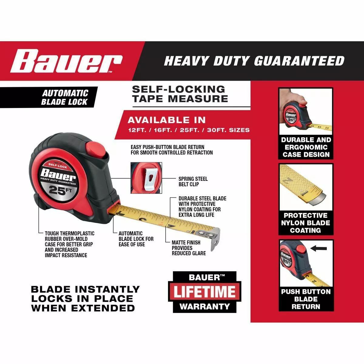 BAUER 25 ft. Self-Locking Tape Measure 13 BAUER 25 ft. Self-Locking Tape Measure - Image 13