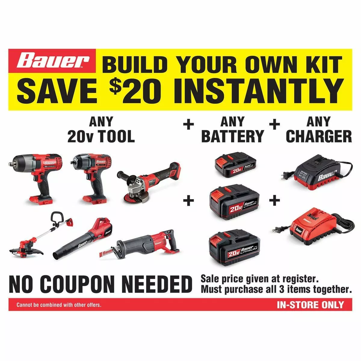 BAUER 20V Cordless 2000 Lumen Dual Power Work Light – Tool Only 4 BAUER 20V Cordless 2000 Lumen Dual Power Work Light – Tool Only - Image 4