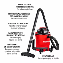 BAUER 14 Gallon Wet/Dry Vacuum -Bauer Popular Store 56579 W2