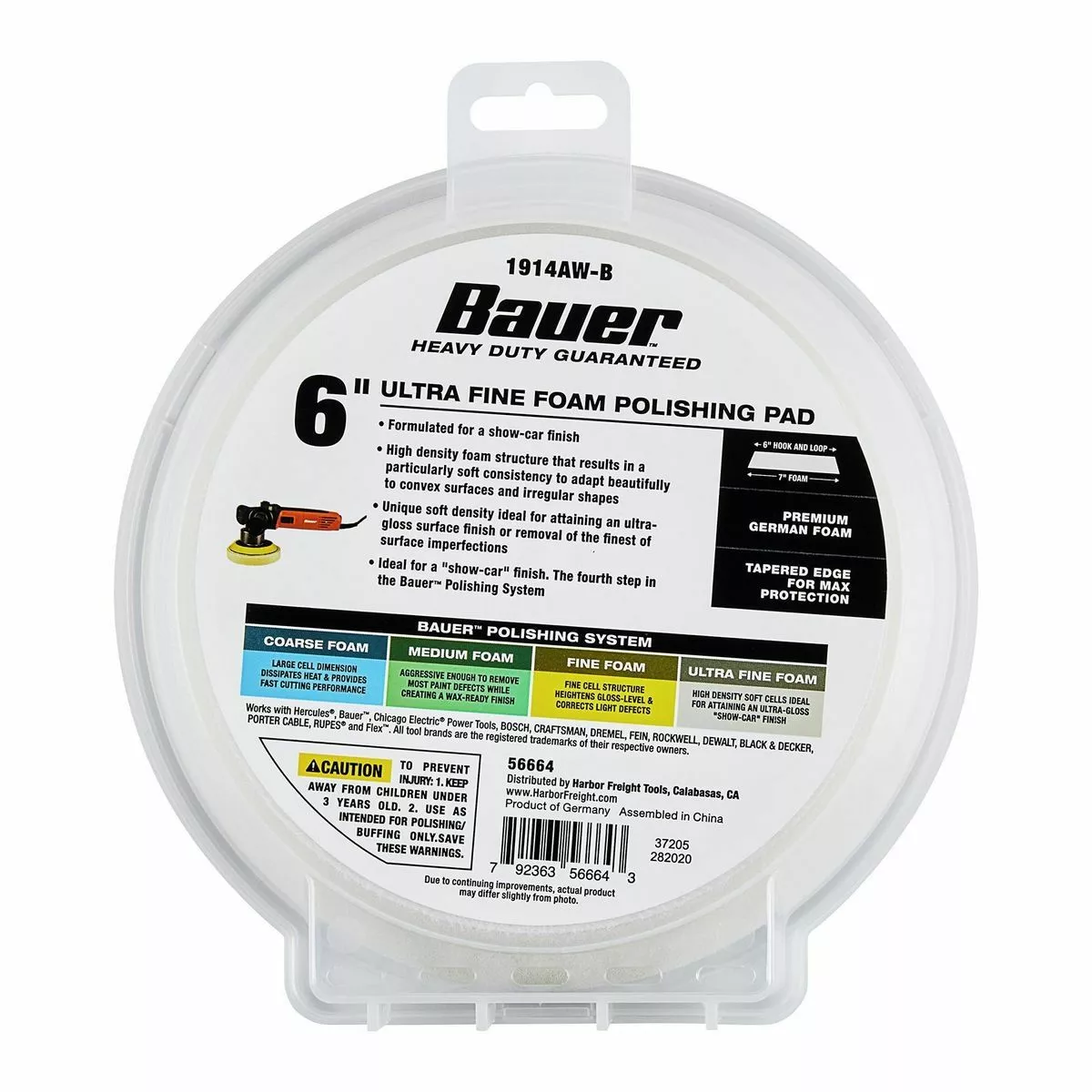 BAUER 6 in. Ultra-Fine Foam Polishing Pad - White 5 BAUER 6 in. Ultra-Fine Foam Polishing Pad - White - Image 5