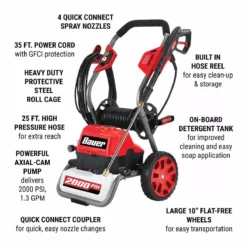 BAUER 2000 PSI Max Performance Electric Pressure Washer -Bauer Popular Store 56877 W2