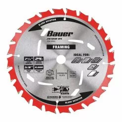 BAUER 7-1/4 in., 24T Framing Circular Saw Blade, 3 Pk.