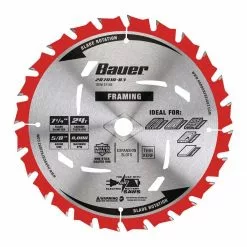 BAUER 7-1/4 in. 24T Framing Circular Saw Blade