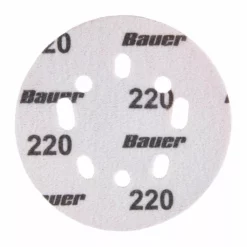 BAUER 5 in. 220 Grit Hook and Loop Universal Pattern Sanding Discs, 15 Pk. -Bauer Popular Store 57424 W4
