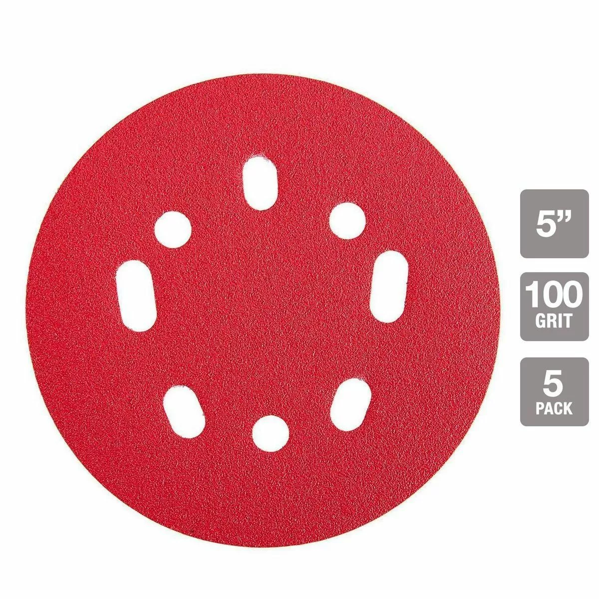 BAUER 5 in. 100 Grit Hook and Loop Universal Pattern Sanding Discs, 5 Pk. 2 BAUER 5 in. 100 Grit Hook and Loop Universal Pattern Sanding Discs, 5 Pk. - Image 2