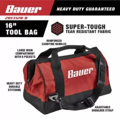 BAUER 16 in. Tool Bag with 6 Pockets -Bauer Popular Store 57487 W2SS