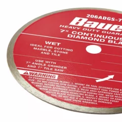 BAUER 7 in. Continuous Rim Wet Cut Diamond Saw Blade 5 BAUER 7 in. Continuous Rim Wet Cut Diamond Saw Blade -Bauer Popular Store 57550 W4
