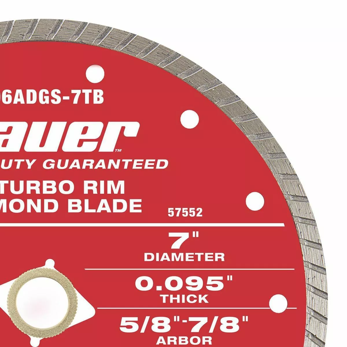BAUER 7 in. Turbo Rim Wet or Dry Cut Diamond Saw Blade 3 BAUER 7 in. Turbo Rim Wet or Dry Cut Diamond Saw Blade - Image 3