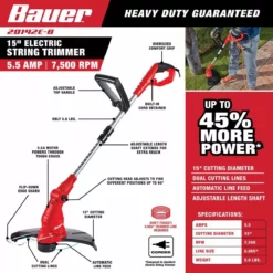 BAUER 5.5 Amp 15 in. Electric String Trimmer -Bauer Popular Store 57610 W2SS