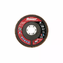 BAUER 5 in. x 7/8 in. 36-Grit Type 27 Flap Disc with Fiberglass Backing and Zirconia Grain