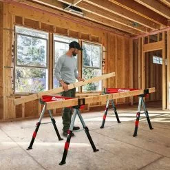 BAUER 32 in. Steel Adjustable Sawhorse, 1300 lb. Capacity -Bauer Popular Store 57807 W6
