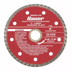 BAUER 4 in. Assorted Diamond Blades, 3 Pc. -Bauer Popular Store 57887 W6