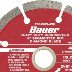 BAUER 4 in. Assorted Diamond Blades, 3 Pc. -Bauer Popular Store 57887 W9