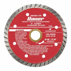 BAUER 4 in. Turbo Rim Wet or Dry Cut Diamond Saw Blade