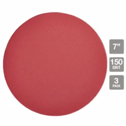 BAUER 7 in. 150 Grit Hook and Loop Sanding Discs, 3 Pk. -Bauer Popular Store 58040 W21
