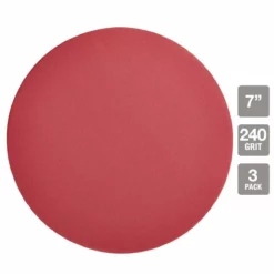BAUER 7 in. 240 Grit Hook and Loop Sanding Discs, 3 Pk. -Bauer Popular Store 58042 W21