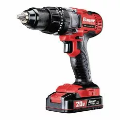 BAUER 20V Cordless 1/2 in. Variable Speed Hammer Drill/Driver Kit