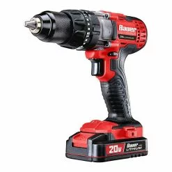 BAUER 20V Cordless 1/2 in. Variable Speed Hammer Drill/Driver Kit -Bauer Popular Store 63527 W5