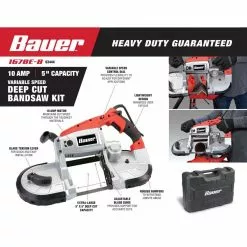 BAUER 10 Amp Deep Cut Variable Speed Band Saw 10 BAUER 10 Amp Deep Cut Variable Speed Band Saw -Bauer Popular Store 64194 W2SS