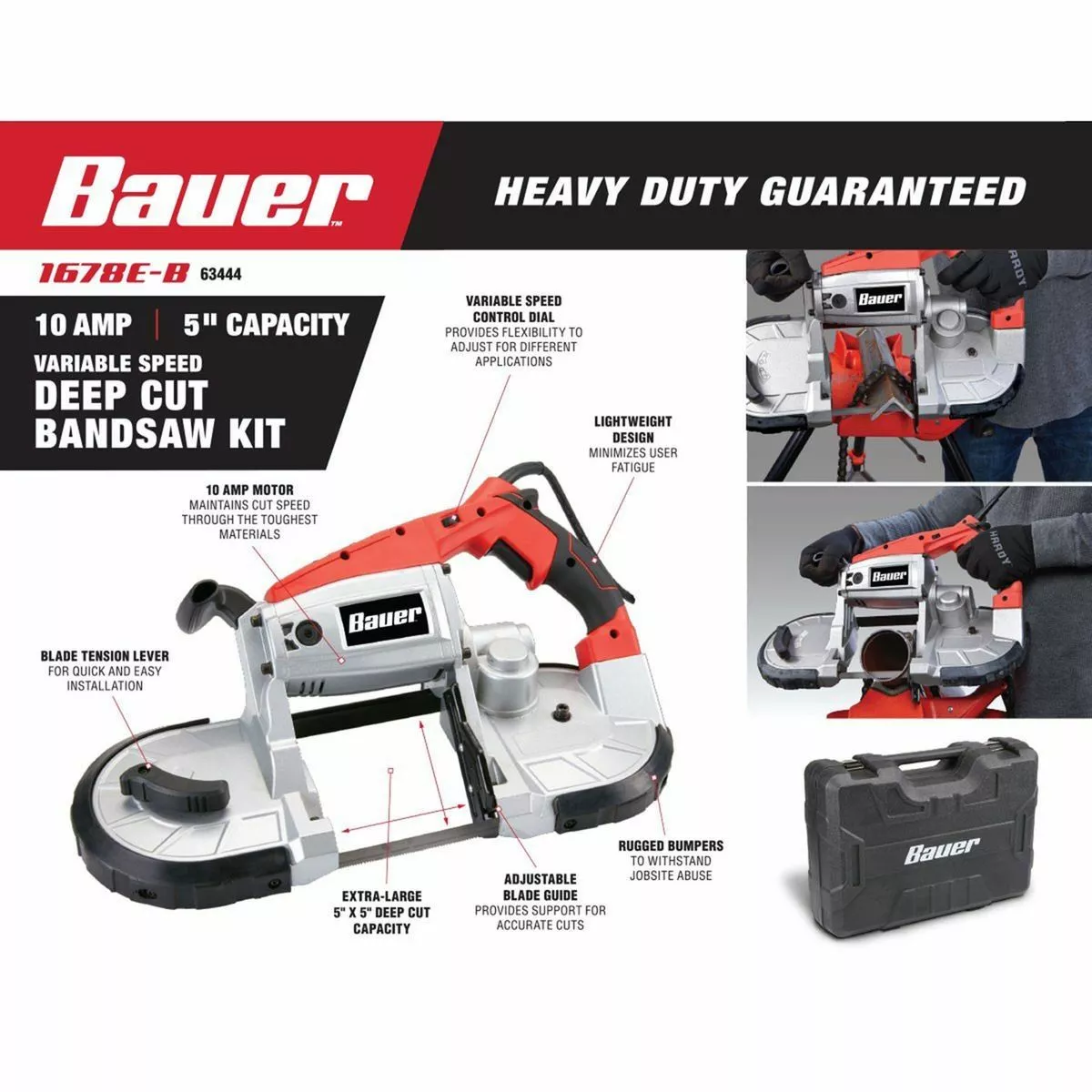 BAUER 10 Amp Deep Cut Variable Speed Band Saw 3 BAUER 10 Amp Deep Cut Variable Speed Band Saw - Image 3