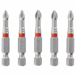 BAUER Impact Rated #2 Phillips 2 in. Insert Bits, 5 Pk