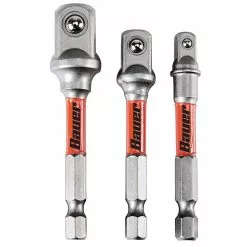 BAUER Impact Rated Hex Shank Socket Driver Set, 3 Pk.