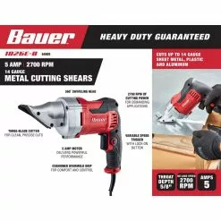 BAUER 14 gauge 5 Amp Metal Shears -Bauer Popular Store 64609 W2