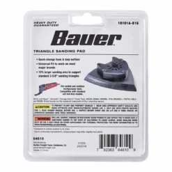 BAUER Universal Fit Triangle Sanding Pad for Oscillating Multi-tools with Hook & Loop 10 BAUER Universal Fit Triangle Sanding Pad for Oscillating Multi-tools with Hook & Loop -Bauer Popular Store 64610 W6