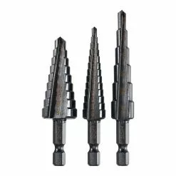 BAUER Black Oxide Step Drill Bit Set, 3 Pc.
