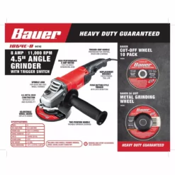 BAUER 8 Amp 4-1/2 in. Trigger Grip Angle Grinder -Bauer Popular Store 64742 W2