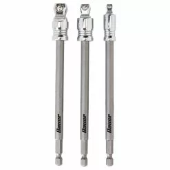 BAUER 6 in. Impact Rated Wobble Socket Adapter Set, 3 Pc.