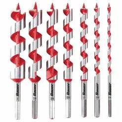 BAUER Wood Auger Drill Bit Set, 7 Pc.