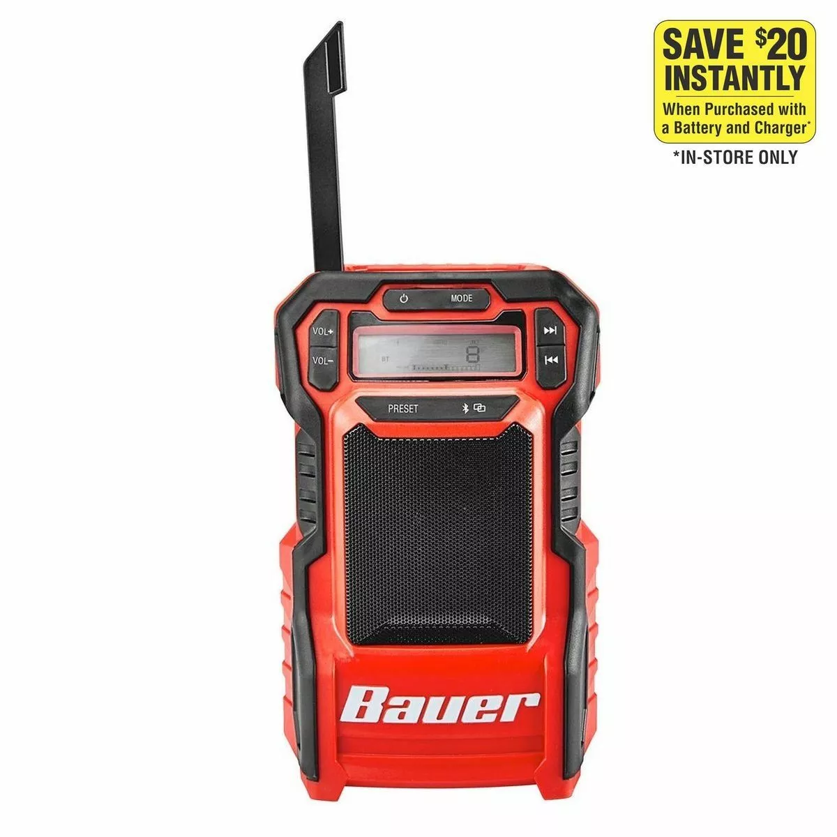 BAUER 20V Cordless Compact Radio with Bluetooth® - Tool Only 3 BAUER 20V Cordless Compact Radio with Bluetooth® - Tool Only - Image 3