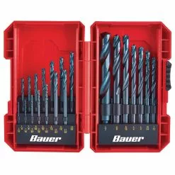 BAUER Black Oxide Drill Bit Set, 21 Pc.