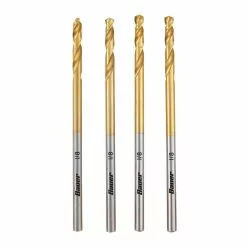 BAUER 1/8 in. Titanium Drill Bit Set, 4 Pc.