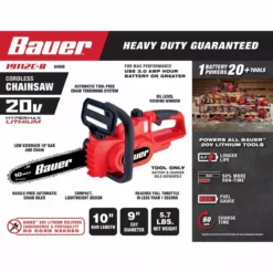 BAUER 20V Cordless Chainsaw – Tool Only -Bauer Popular Store 64940 W2 2